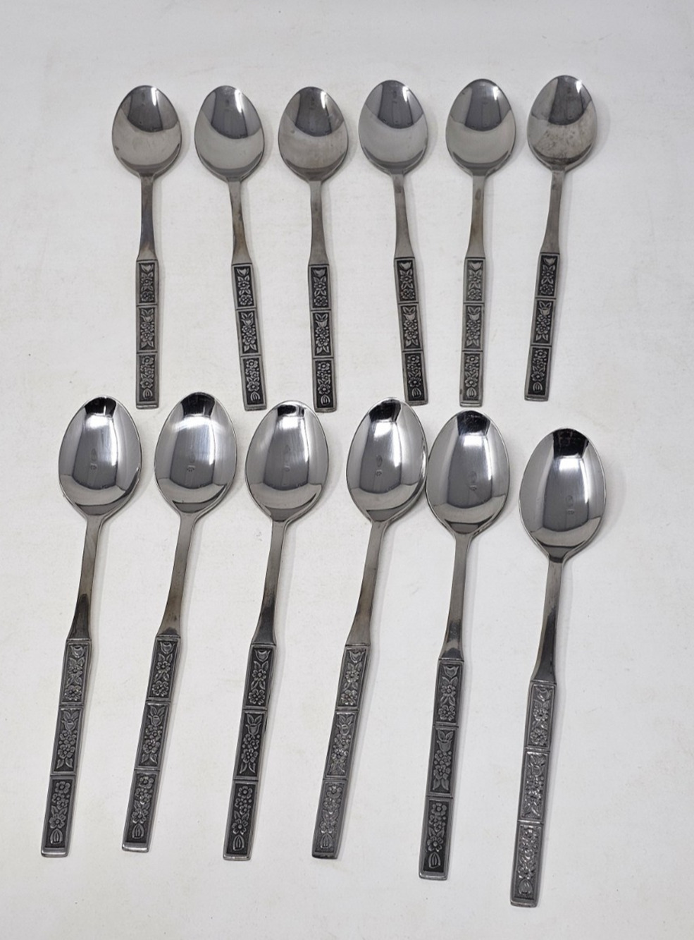 Set of 12 VTG Northland Korea Spring Fever Stainless Iced Tea Spoons Flatware